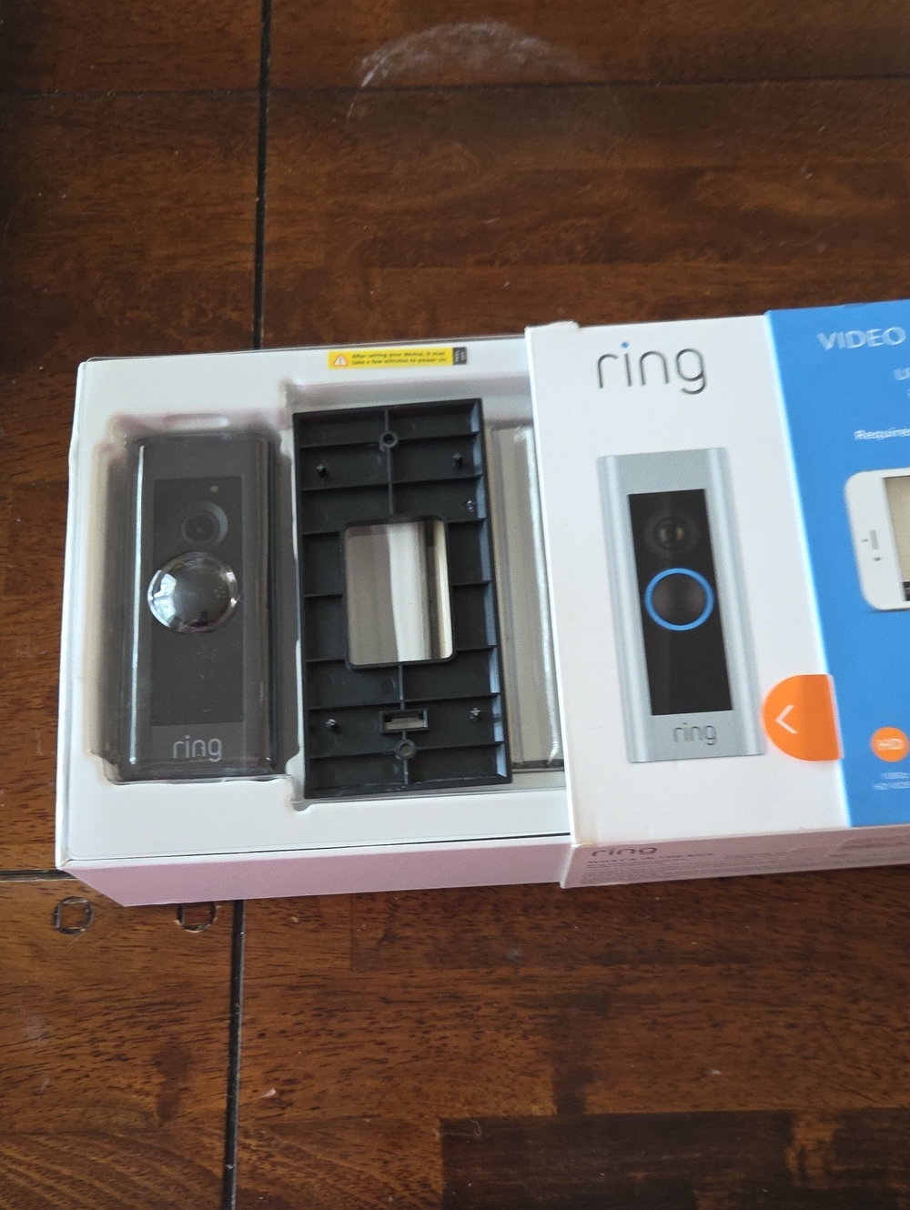 Ring Video Doorbell in Black and Silver